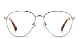 Shop Polaroid Engraved Logo Unisex Wide Pilot Eyeglasses in Ruthenium online.