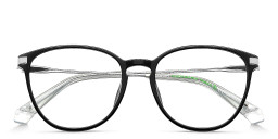 Polaroid Logo Unisex Round Eyeglasses in Black – Product Photo 3