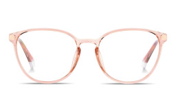 Polaroid Logo Unisex Round Eyeglasses in Transparent Pink – Product Photo 2