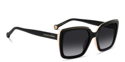 Shop Carolina Herrera Logo Signature Oversized Square Sunglasses in Black Nude online.