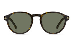 Shop Hugo Boss Round Sunglasses in Havana online.