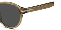 Shop Hugo Boss Logo Round Sunglasses in Brown online.