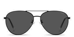 Shop Polaroid Engraved Logo Aviator Sunglasses in Black online.