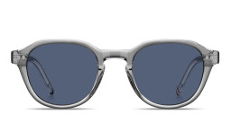 Shop Tommy Hilfiger Logo Lettering Panthos Sunglasses in Transparent Grey online.