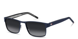 Shop Tommy Hilfiger Flag Logo Rectangle Sunglasses in Blue online.