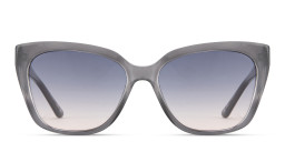 Shop Guess G Emblem Square Sunglasses in Transparent Grey/Gradient Blue online.
