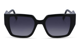 KARL LAGERFELD Rectangle Sunglasses in Black/Gradient Grey – Product Photo 1