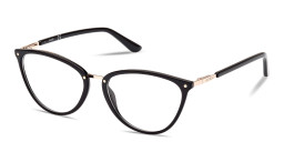 Shop Guess Engraved Logo Cat-Eye Eyeglasses in Black online.