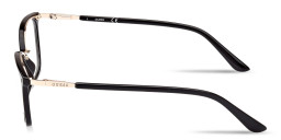 Shop Guess Engraved Logo Rectangle Eyeglasses in Black online.