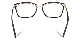 Shop Guess Engraved Logo Rectangle Eyeglasses in Black online.