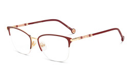 Carolina Herrera Half-Rim Rectangle Eyeglasses in Gold – Product Photo 2