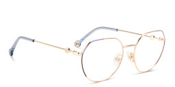 Shop Carolina Herrera Wide Irregular Eyeglasses in Gold online.