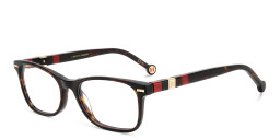 Shop Carolina Herrera Rectangle Eyeglasses in Havana online.
