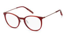 Shop Tommy Hilfiger Unisex Round Eyeglasses in Red online.