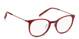 Shop Tommy Hilfiger Unisex Round Eyeglasses in Red online.