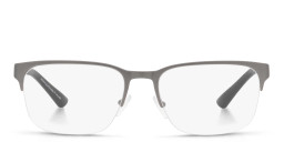 Armani Exchange Wide Half-Rim Rectangle Eyeglasses in Gunmetal – Product Photo 1