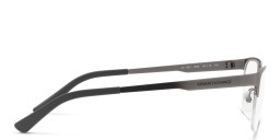 Armani Exchange Wide Half-Rim Rectangle Eyeglasses in Gunmetal – Product Photo 3
