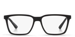 Armani Exchange Logo-Print Wide Rectangle Eyeglasses in Black – Product Photo 1