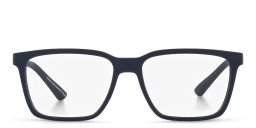 Armani Exchange Logo-Print Wide Rectangle Eyeglasses in Blue – Product Photo 2