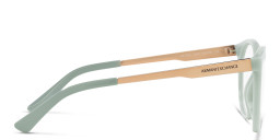 Shop Armani Exchange Logo-Engraved Cat-Eye Eyeglasses in Light Blue online.