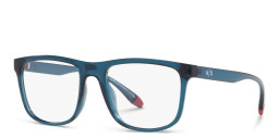 Armani Exchange Wide Square Eyeglasses in Blue – Product Photo 2