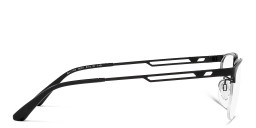 Shop Emporio Armani Wide Half-Rim Pillow Eyeglasses in Matte Black online.