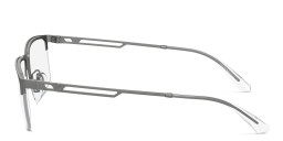 Shop Emporio Armani Wide Half-Rim Pillow Eyeglasses in Matte Gunmetal online.