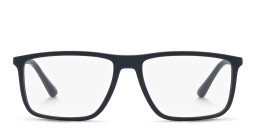 Emporio Armani Wide Rectangle Eyeglasses in Matte Blue – Product Photo 1