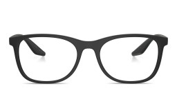 Prada Linea Rossa Logo Signature Pillow Eyeglasses in Matte Black – Product Photo 3