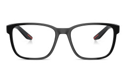 Prada Linea Rossa Logo Signature Wide Pillow Eyeglasses in Matte Black – Product Photo 1