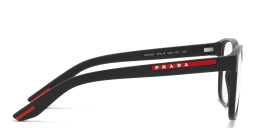 Prada Linea Rossa Wide Pillow Eyeglasses in Black Rubber – Product Photo 3