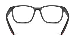 Prada Linea Rossa Wide Pillow Eyeglasses in Black Rubber – Product Photo 4