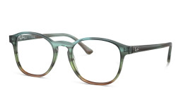 Ray-Ban Unisex Panthos Eyeglasses in Striped Blue & Green – Product Photo 2