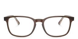 Ray-Ban Unisex Square Eyeglasses in Brown On Transparent Light Brown – Product Photo 2