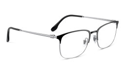 Shop Ray-Ban Unisex Pillow Eyeglasses in Black On Silver online.