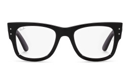 Shop Ray-Ban Mega Wayfarer Unisex Square Eyeglasses in Black online.