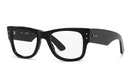 Shop Ray-Ban Mega Wayfarer Unisex Square Eyeglasses in Black online.