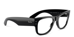 Shop Ray-Ban Mega Wayfarer Unisex Square Eyeglasses in Black online.