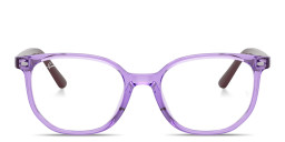 Shop Ray-Ban Junior Elliot Kids Irregular Eyeglasses in Transparent Violet online.