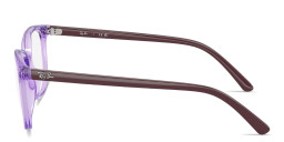 Shop Ray-Ban Junior Elliot Optics Kids Irregular Eyeglasses in Transparent Violet online.