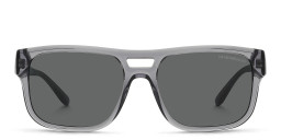 Emporio Armani Logo Pillow Sunglasses in Transparent Grey/Dark Grey – Product Photo 2