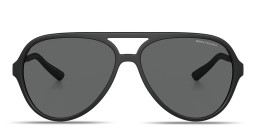 Armani Exchange Logo Signature Aviator Sunglasses in Black – Product Photo 1