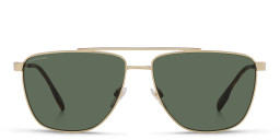 BURBERRY Wide Pilot Sunglasses in Light Gold – Product Photo 1