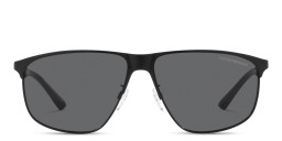 Shop Emporio Armani Logo Pillow Sunglasses in Matte Black online.