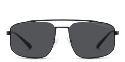 Emporio Armani Logo Square Sunglasses in Matte Black/Dark Grey – Product Photo 1