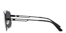 Emporio Armani Logo Square Sunglasses in Matte Black – Product Photo 3