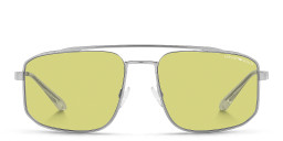 Emporio Armani Logo Square Sunglasses in Matte Silver – Product Photo 1