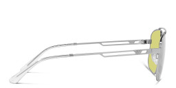 Emporio Armani Logo Square Sunglasses in Matte Silver – Product Photo 3