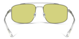 Emporio Armani Logo Square Sunglasses in Matte Silver – Product Photo 4