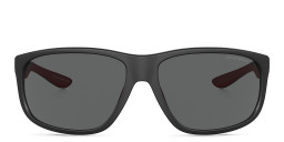 Shop Emporio Armani Logo Wide Pillow Sunglasses in Matte Black online.